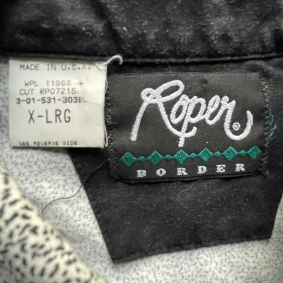 Roper Border Southwestern Rodeo Dalmation Print Button Down Shirt USA XL Men - Picture 3 of 6